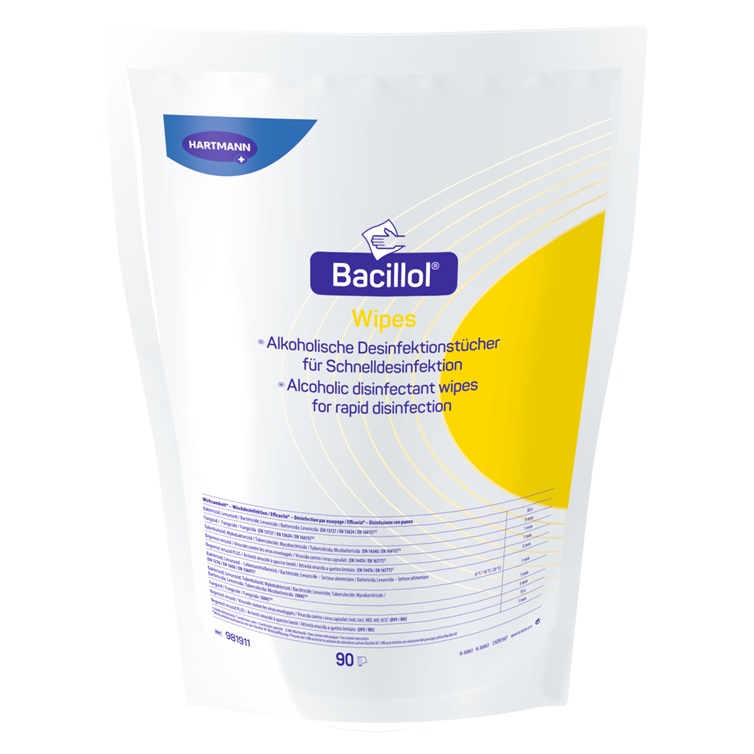 Single packshot Bacillol Wipes stand-up pouch
